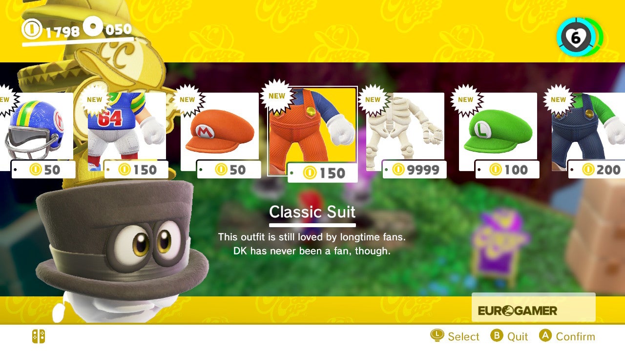 Super Mario Odyssey Outfits list outfit prices and how to unlock
